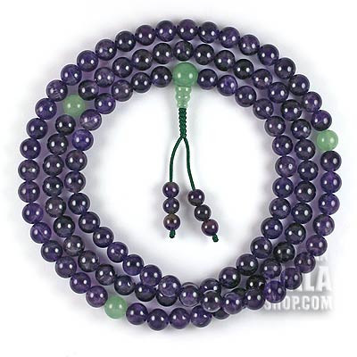 amethyst buddhist prayer beads