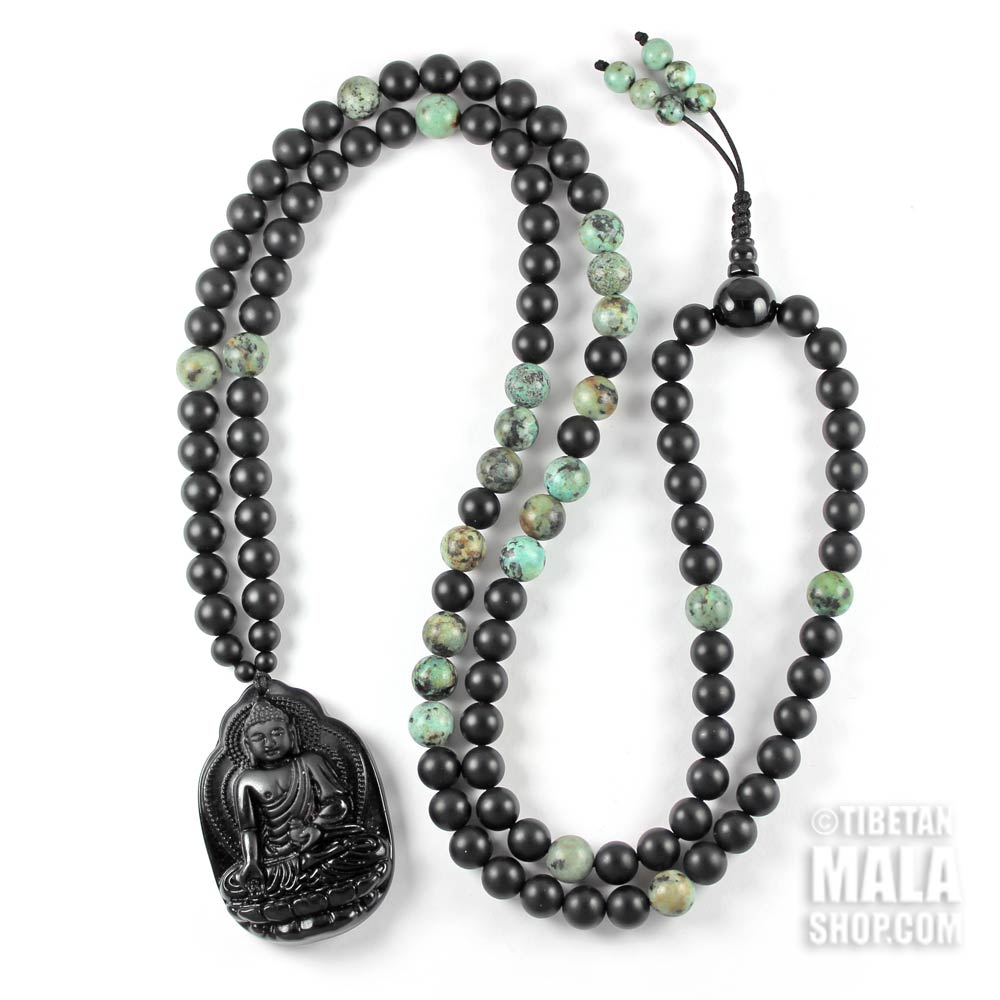 Buddha Beads ~ Onyx Mala Beads ~ Buddha Beads Necklace