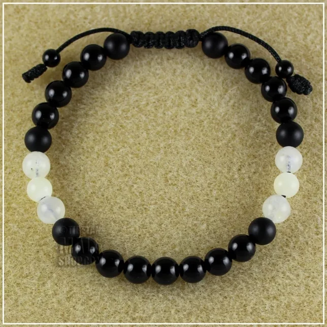 black white bracelet mini bead