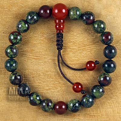 Buddha Completion Bracelet with Dragon Blood Jasper and Lava Stone |  Tribena Crystals