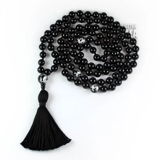 dragon tassel necklace with silver
