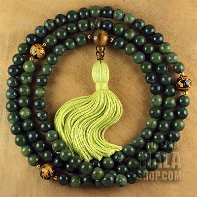 Jade Buddhist Mala Beads - Tibetan 