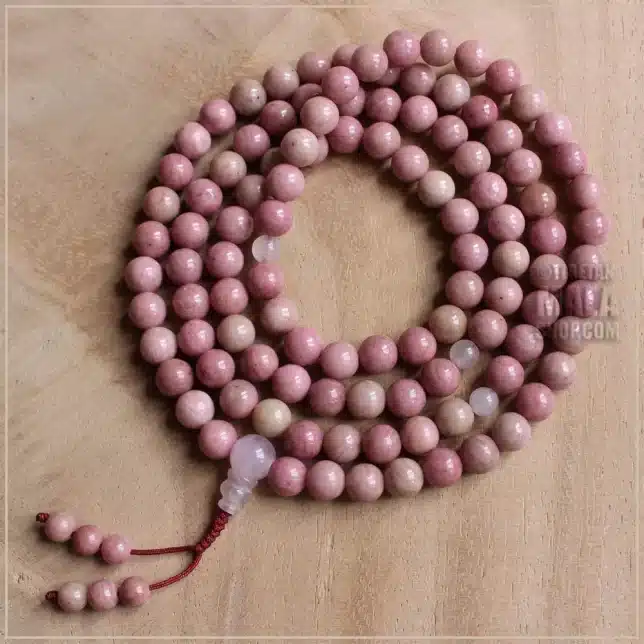 rhodonite mala beads