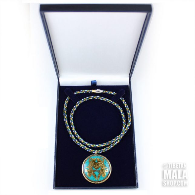 turquoise golden fish necklace gift box